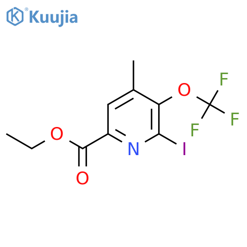 Ethyl 2-iodo-4-methyl-3-(trifluoromethoxy)pyridine-6-carboxylate structure