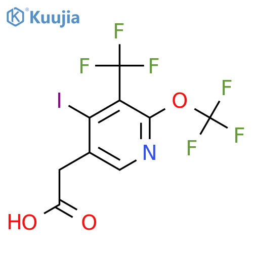 4-Iodo-2-(trifluoromethoxy)-3-(trifluoromethyl)pyridine-5-acetic acid structure