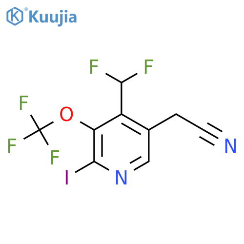 4-(Difluoromethyl)-2-iodo-3-(trifluoromethoxy)pyridine-5-acetonitrile structure