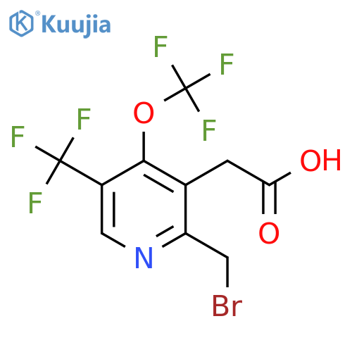 2-(Bromomethyl)-4-(trifluoromethoxy)-5-(trifluoromethyl)pyridine-3-acetic acid structure