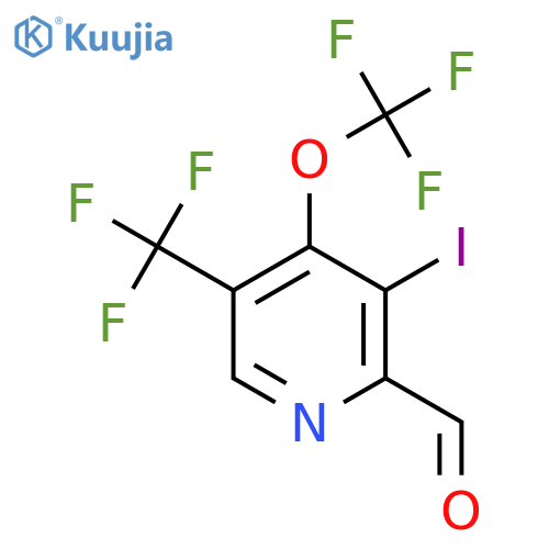 3-Iodo-4-(trifluoromethoxy)-5-(trifluoromethyl)pyridine-2-carboxaldehyde structure