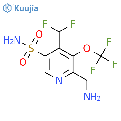 2-(Aminomethyl)-4-(difluoromethyl)-3-(trifluoromethoxy)pyridine-5-sulfonamide structure
