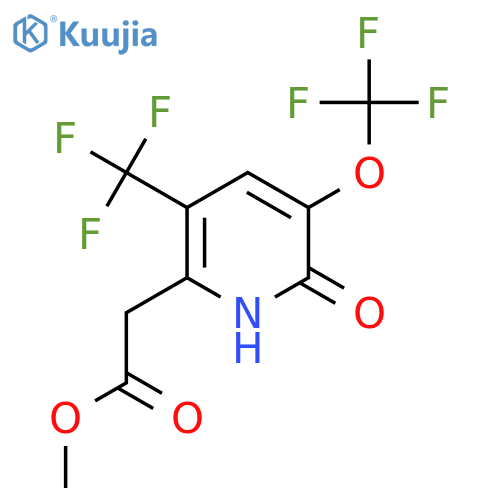 Methyl 2-hydroxy-3-(trifluoromethoxy)-5-(trifluoromethyl)pyridine-6-acetate structure