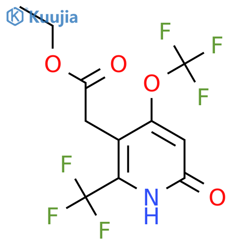 Ethyl 6-hydroxy-4-(trifluoromethoxy)-2-(trifluoromethyl)pyridine-3-acetate structure