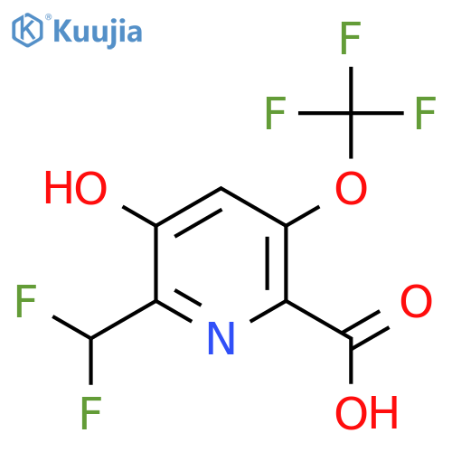 2-(Difluoromethyl)-3-hydroxy-5-(trifluoromethoxy)pyridine-6-carboxylic acid structure