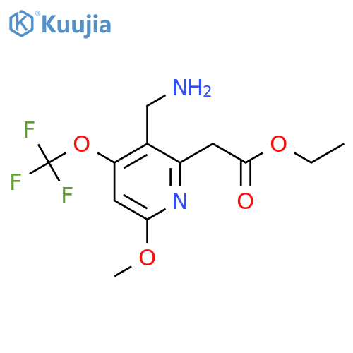 Ethyl 3-(aminomethyl)-6-methoxy-4-(trifluoromethoxy)pyridine-2-acetate structure