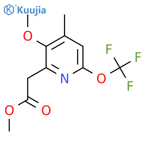 Methyl 3-methoxy-4-methyl-6-(trifluoromethoxy)pyridine-2-acetate structure
