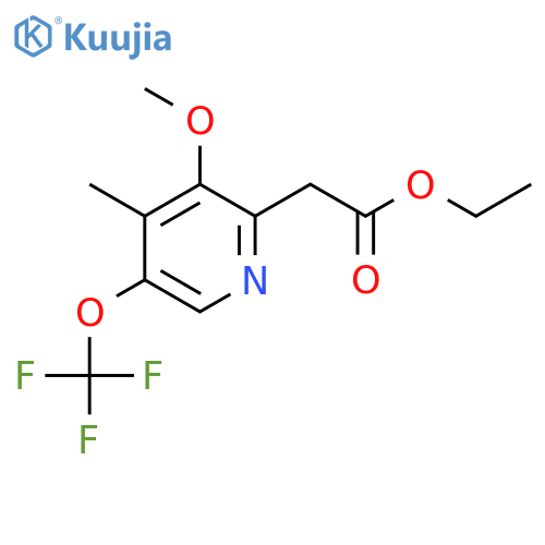 Ethyl 3-methoxy-4-methyl-5-(trifluoromethoxy)pyridine-2-acetate structure