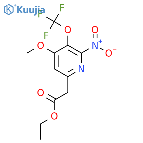 Ethyl 4-methoxy-2-nitro-3-(trifluoromethoxy)pyridine-6-acetate structure