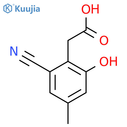 2-Cyano-6-hydroxy-4-methylphenylacetic acid structure