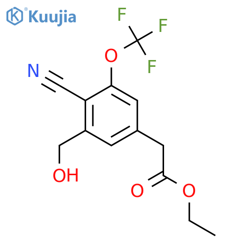 Ethyl 4-cyano-3-hydroxymethyl-5-(trifluoromethoxy)phenylacetate structure
