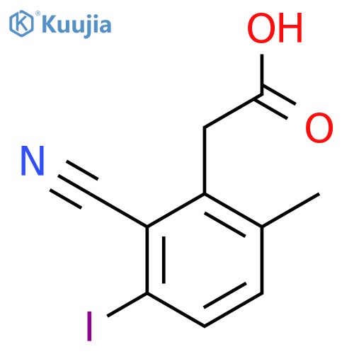 2-Cyano-3-iodo-6-methylphenylacetic acid structure