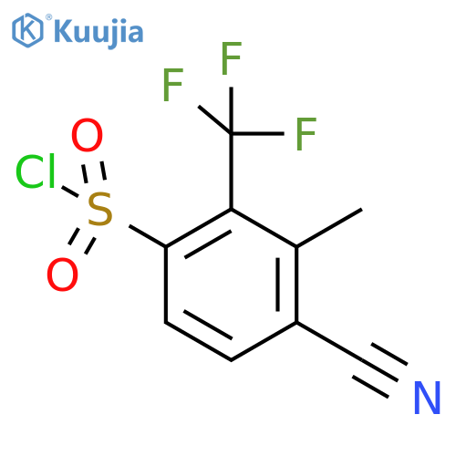 4-Cyano-3-methyl-2-(trifluoromethyl)benzenesulfonyl chloride structure
