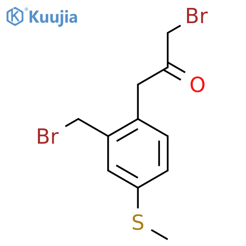1-Bromo-3-(2-(bromomethyl)-4-(methylthio)phenyl)propan-2-one structure