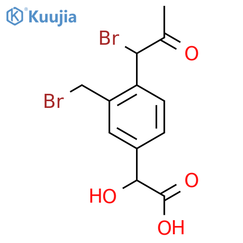 4-(1-Bromo-2-oxopropyl)-3-(bromomethyl)mandelic acid structure
