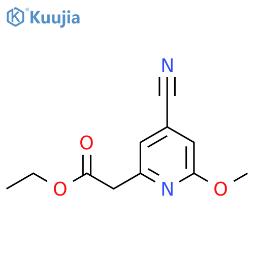 Ethyl 4-cyano-2-methoxypyridine-6-acetate structure