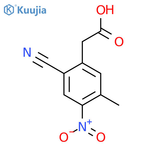 2-Cyano-5-methyl-4-nitrophenylacetic acid structure