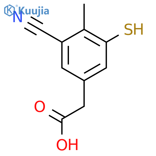 3-Cyano-5-mercapto-4-methylphenylacetic acid structure