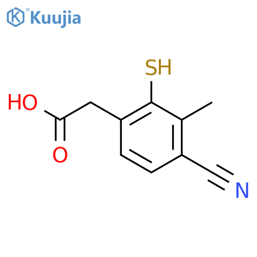 4-Cyano-2-mercapto-3-methylphenylacetic acid structure