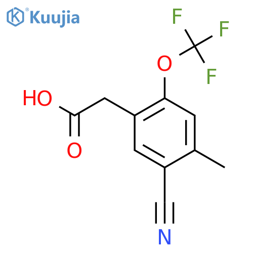 5-Cyano-4-methyl-2-(trifluoromethoxy)phenylacetic acid structure