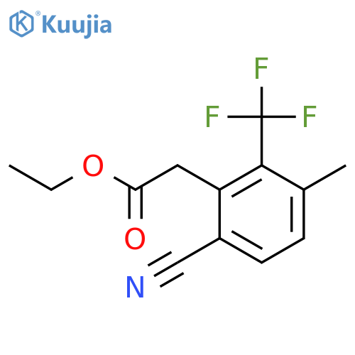 Ethyl 6-cyano-3-methyl-2-(trifluoromethyl)phenylacetate structure