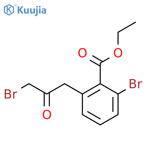 Ethyl 2-bromo-6-(3-bromo-2-oxopropyl)benzoate structure