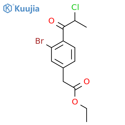 Ethyl 3-bromo-4-(2-chloropropanoyl)phenylacetate structure