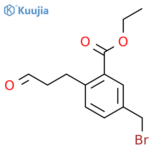 Ethyl 5-(bromomethyl)-2-(3-oxopropyl)benzoate structure