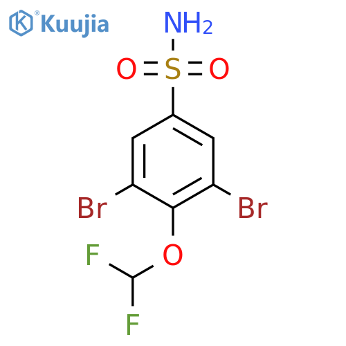 3,5-Dibromo-4-(difluoromethoxy)benzenesulfonamide structure