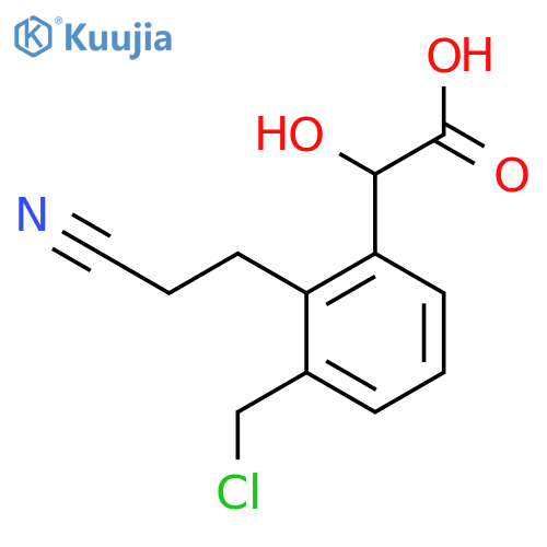 3-(Chloromethyl)-2-(2-cyanoethyl)mandelic acid structure