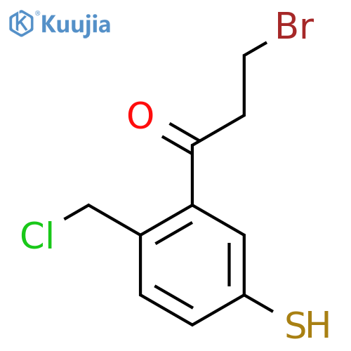 3-Bromo-1-(2-(chloromethyl)-5-mercaptophenyl)propan-1-one structure