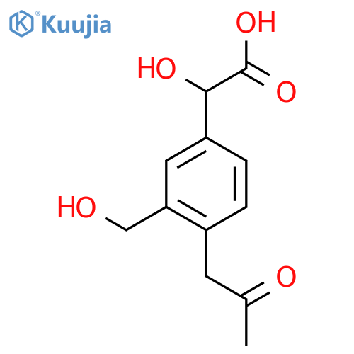 3-(Hydroxymethyl)-4-(2-oxopropyl)mandelic acid structure