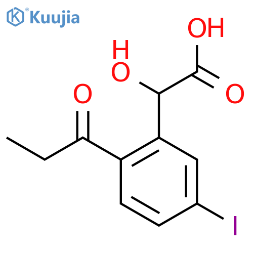 5-Iodo-2-propionylmandelic acid structure