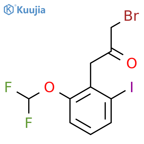 1-Bromo-3-(2-(difluoromethoxy)-6-iodophenyl)propan-2-one structure