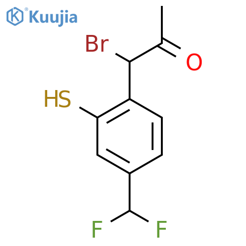 1-Bromo-1-(4-(difluoromethyl)-2-mercaptophenyl)propan-2-one structure