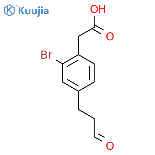2-Bromo-4-(3-oxopropyl)phenylacetic acid structure