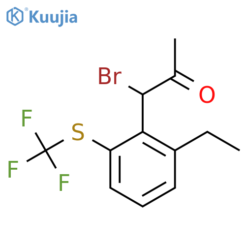 1-Bromo-1-(2-ethyl-6-(trifluoromethylthio)phenyl)propan-2-one structure