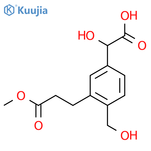 4-(Hydroxymethyl)-3-(3-methoxy-3-oxopropyl)mandelic acid structure