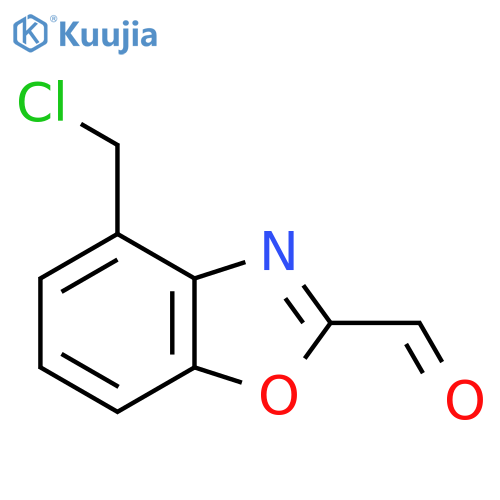 4-(Chloromethyl)benzo[d]oxazole-2-carboxaldehyde structure