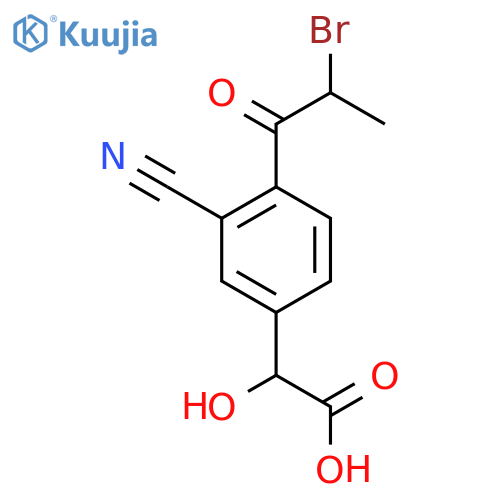 4-(2-Bromopropanoyl)-3-cyanomandelic acid structure