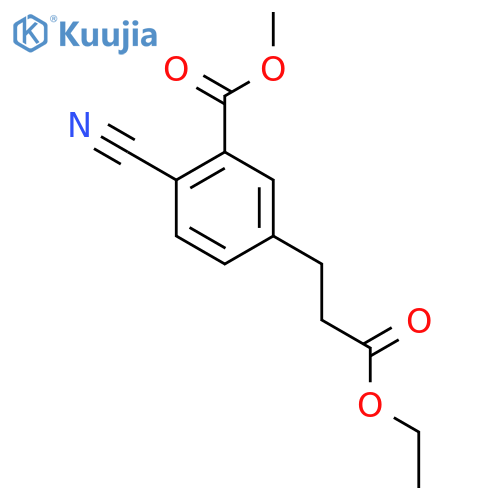 Methyl 2-cyano-5-(3-ethoxy-3-oxopropyl)benzoate structure