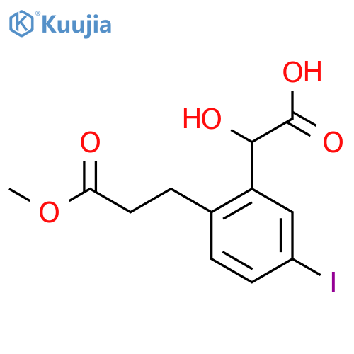 5-Iodo-2-(3-methoxy-3-oxopropyl)mandelic acid structure