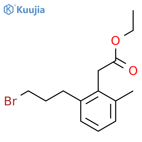 Ethyl 2-(3-bromopropyl)-6-methylphenylacetate structure