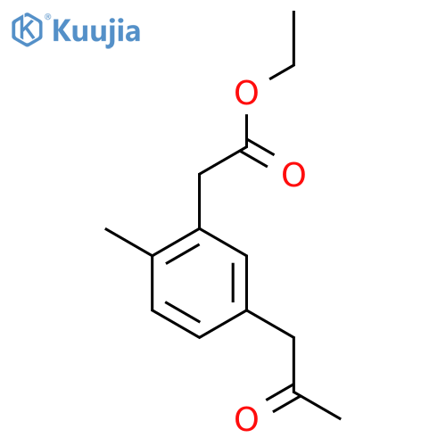 Ethyl 2-methyl-5-(2-oxopropyl)phenylacetate structure