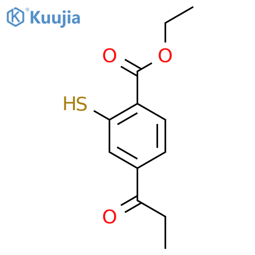 Ethyl 2-mercapto-4-propionylbenzoate structure
