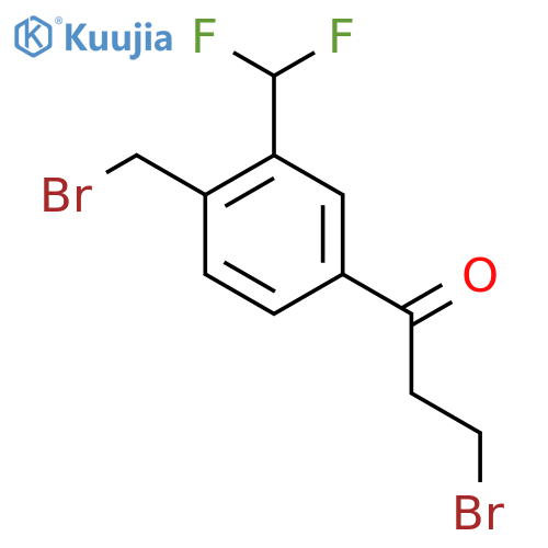 3-Bromo-1-(4-(bromomethyl)-3-(difluoromethyl)phenyl)propan-1-one structure
