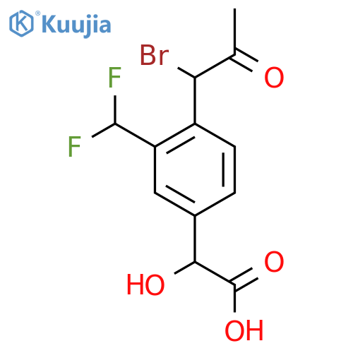4-(1-Bromo-2-oxopropyl)-3-(difluoromethyl)mandelic acid structure