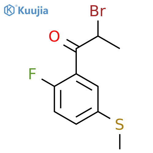 2-Bromo-1-(2-fluoro-5-(methylthio)phenyl)propan-1-one structure