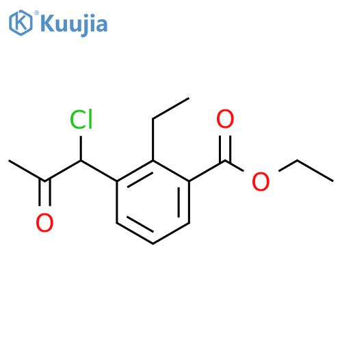Ethyl 3-(1-chloro-2-oxopropyl)-2-ethylbenzoate structure
