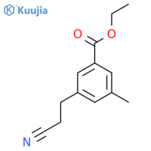 Ethyl 3-(2-cyanoethyl)-5-methylbenzoate structure
